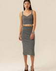 Elasticated Grey Midi Knitwear Skirt | Porterist