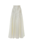 Midi Ecru Skirt With Lace Detail | Porterist