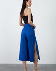 Blue Shorts Skirt With Slit Detail | Porterist