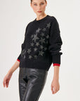 Cuff Detail Starry Wool Knit Sweater | Porterist