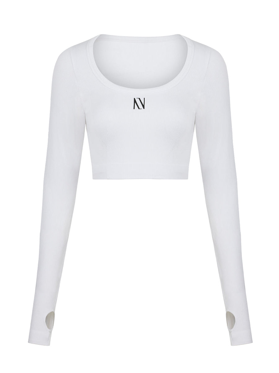 Boat Neck Knit Crop Top | Porterist