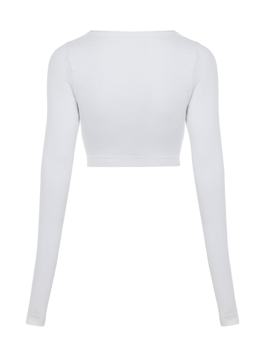 Boat Neck Knit Crop Top | Porterist