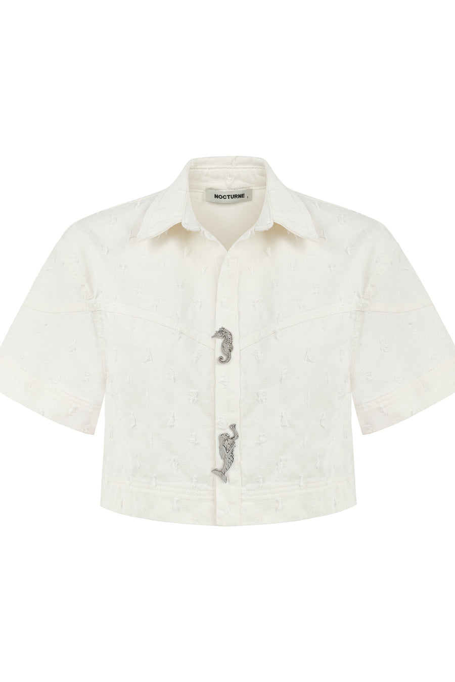 Ecru Accessory Designed Denim Jacket | Porterist