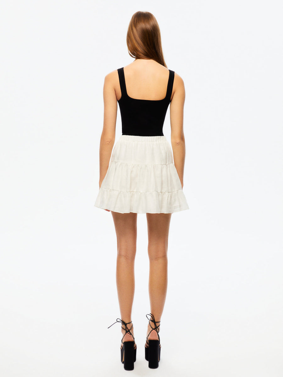 Tiered Mini Linen Skirt | Porterist