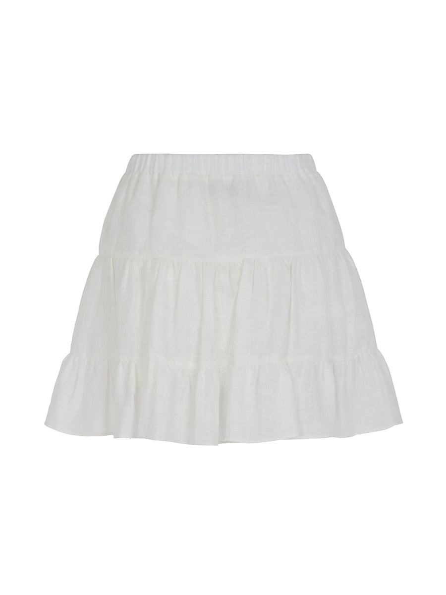 Tiered Mini Linen Skirt | Porterist