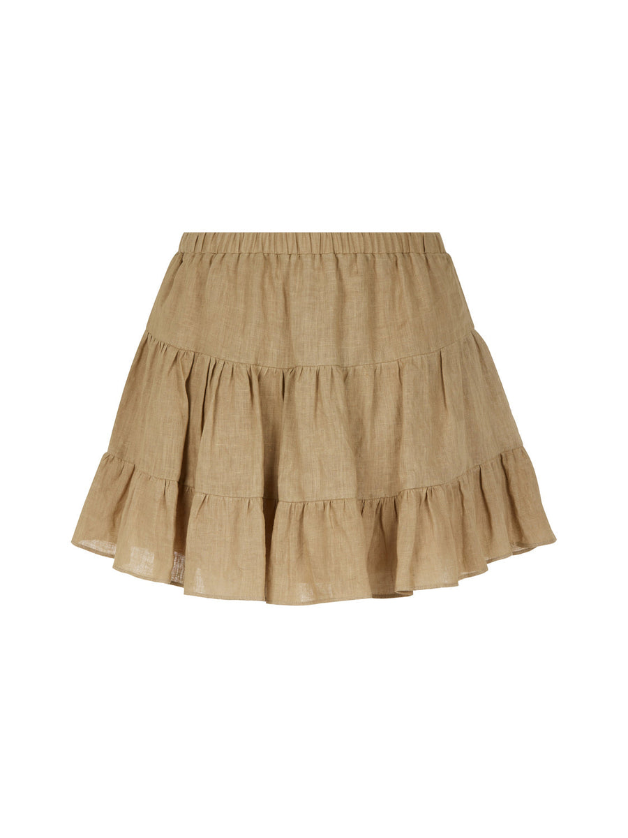 【PORTERNA】Duck tiered mini skirt Tiered Mini Skort- Pink & Turquoise Marigold – Smock Candy
