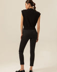 Black Knitwear Blouse With Shoulder Button Detail