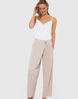 Beige Trousers With Folding Detail On The Front | Porterist