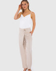 Beige Trousers With Folding Detail On The Front | Porterist