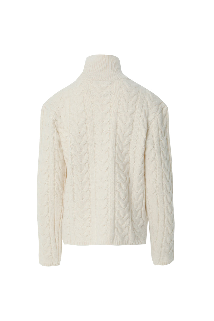 Braided Turtleneck Ecru Knitwear Sweater | Porterist