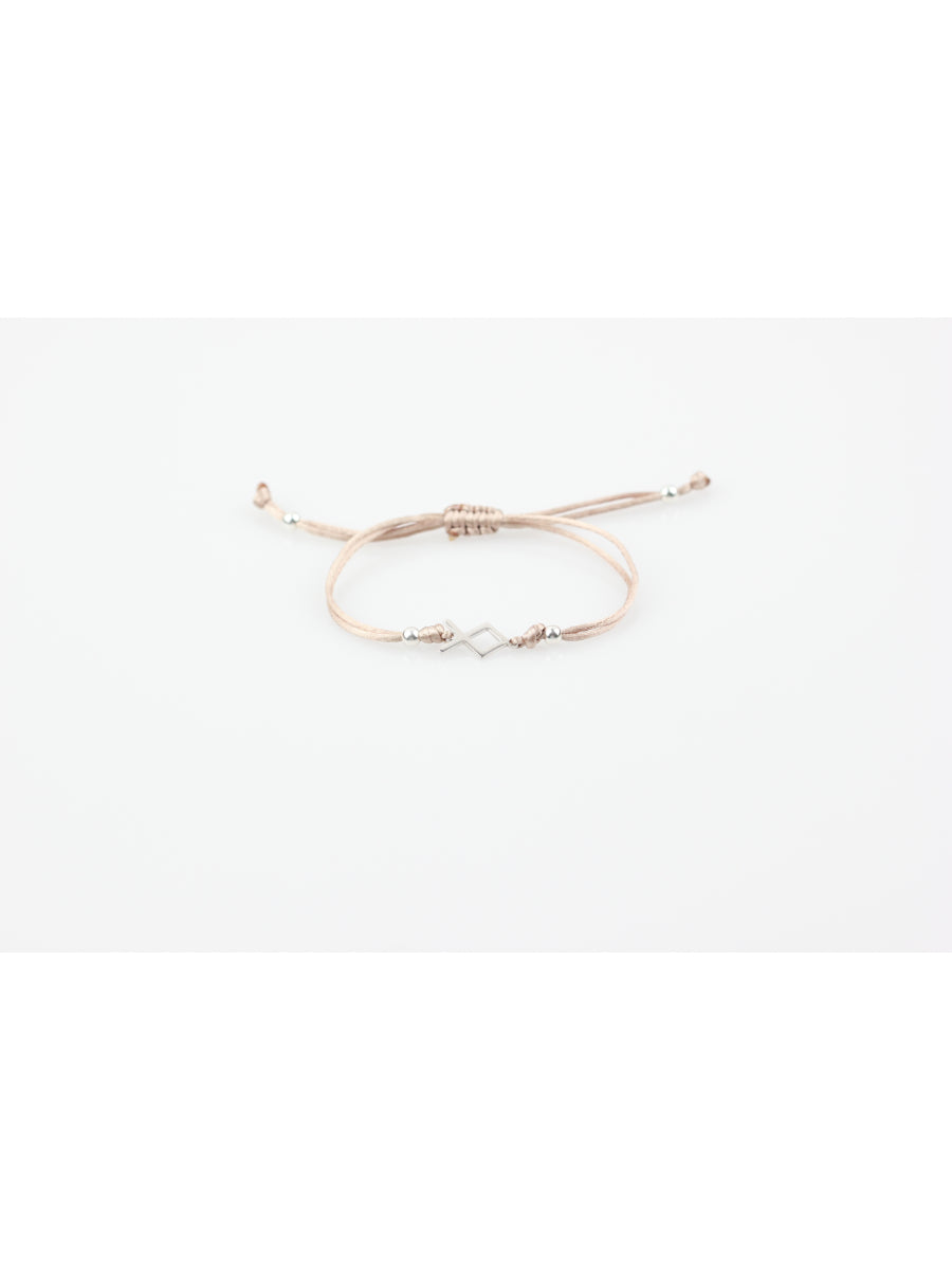 Othala Rope Bracelet Beige - Silver | Porterist