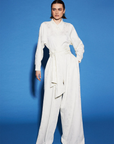 Palm Jacquard Jumpsuit Ecru | Porterist