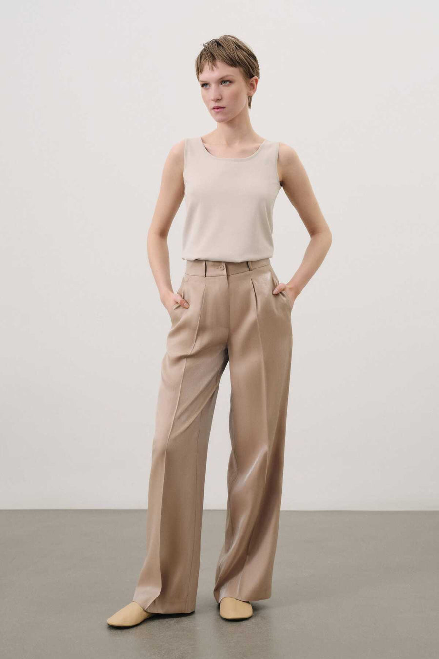 Glitter Beige Pants | Porterist