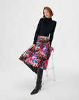 Multi Knit Skirt With Pink Blue Flower Pattern | Porterist