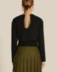 Black Blouse With Side Drawstring Detail | Porterist