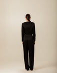 Black Satin Crop Jacket | Porterist