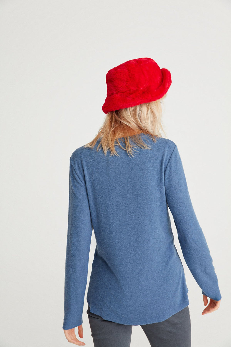 Blue Long Sleeve Basic Blouse | Porterist