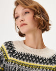 Yellow Black Jacquard Knit Sweater | Porterist