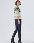 Yellow Black Jacquard Knit Sweater | Porterist