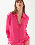 Fuchsia Satin Shirt | Porterist