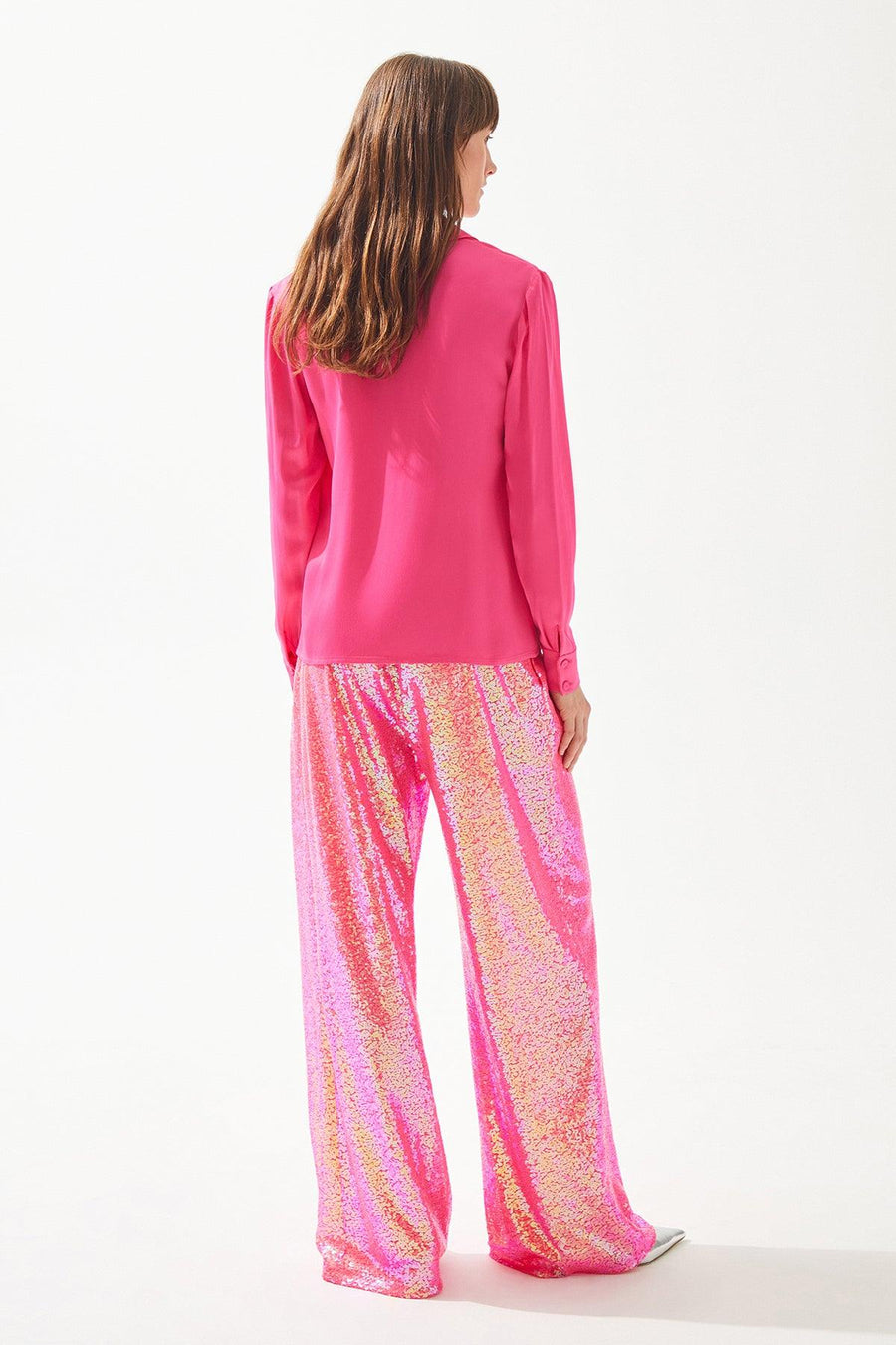 Fuchsia Satin Shirt | Porterist