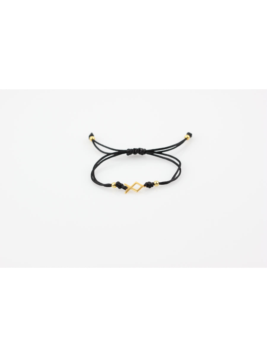 Othala Rope Bracelet Black - Gold | Porterist