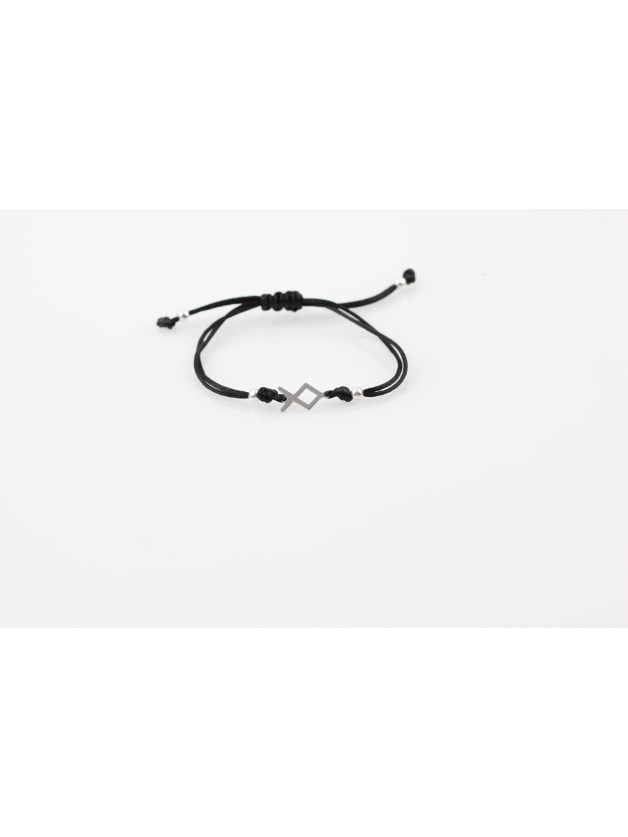 Othala Rope Bracelet Black - Silver | Porterist