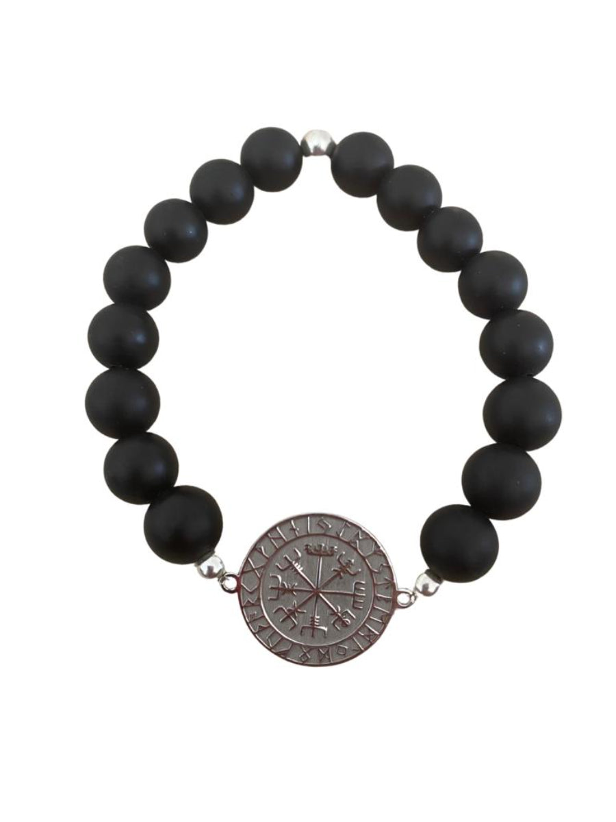 Vegvisir - Matte Onyx Bracelet Silver | Porterist