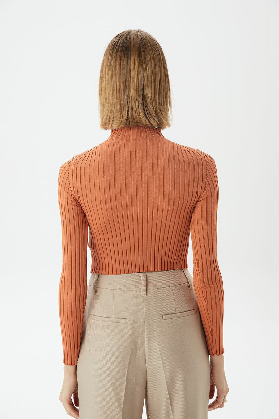 Salmon Basic Knitwear Top | Porterist