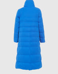 Mandarin Collar Long Blue Puffer Coat | Porterist