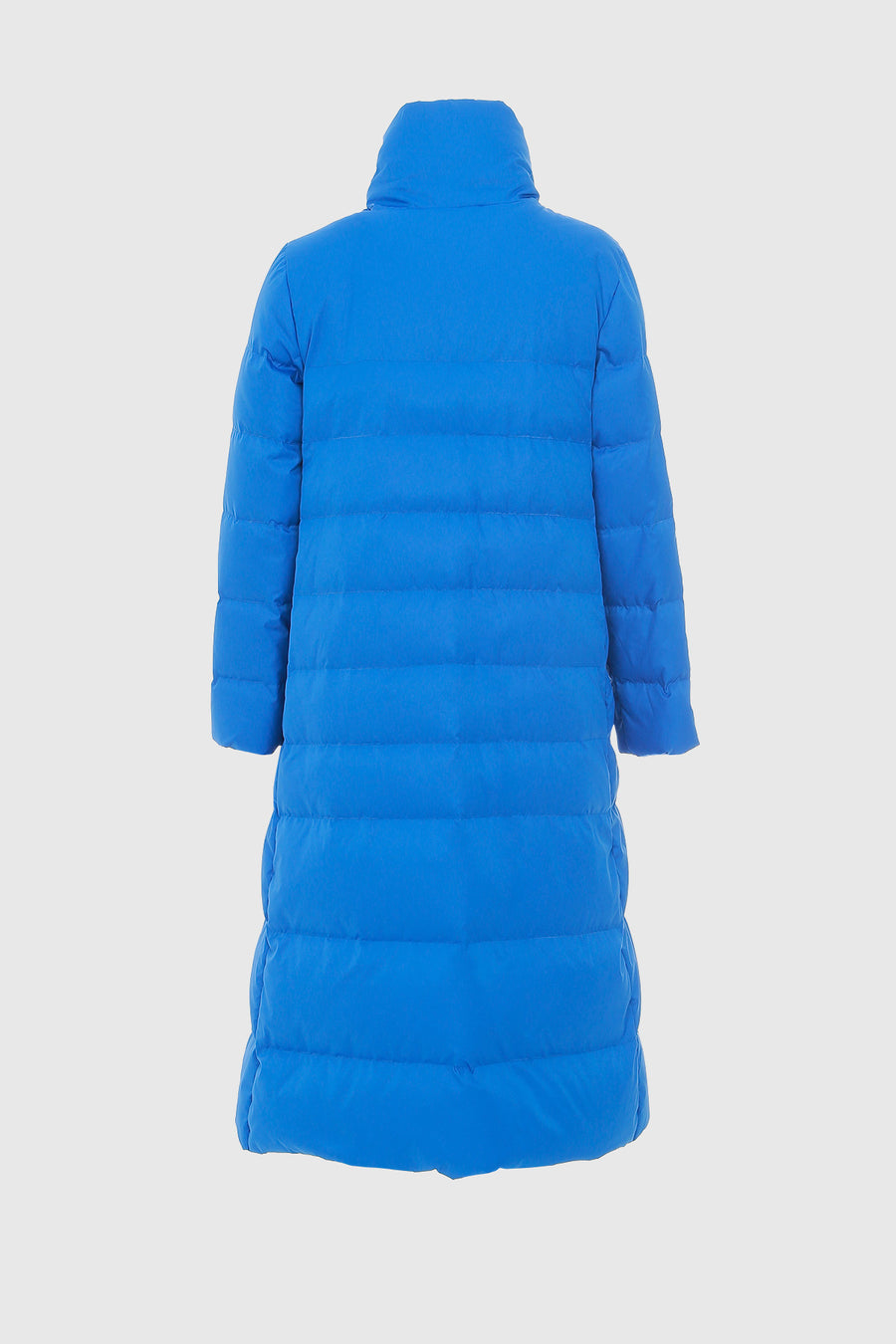 Mandarin Collar Long Blue Puffer Coat | Porterist