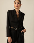 Long Sleeve Black Crop Jacket | Porterist