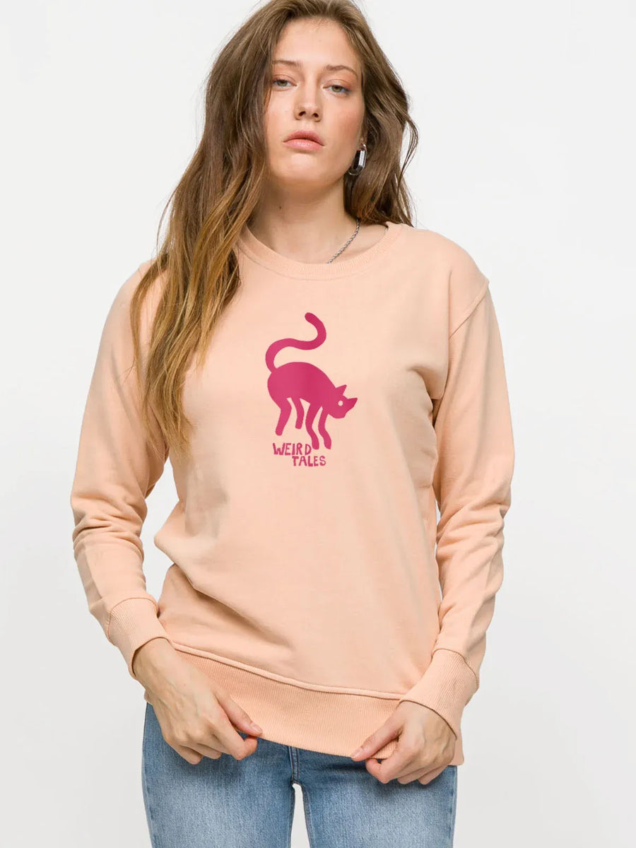Weird Cat Woman Sweatshirt - Pink | Porterist