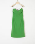 Green Strapless Slit Midi Dress | Porterist