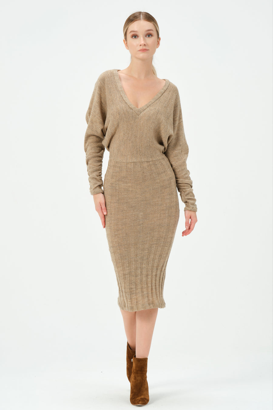 Lina Knitwear Dress Bej | Porterist