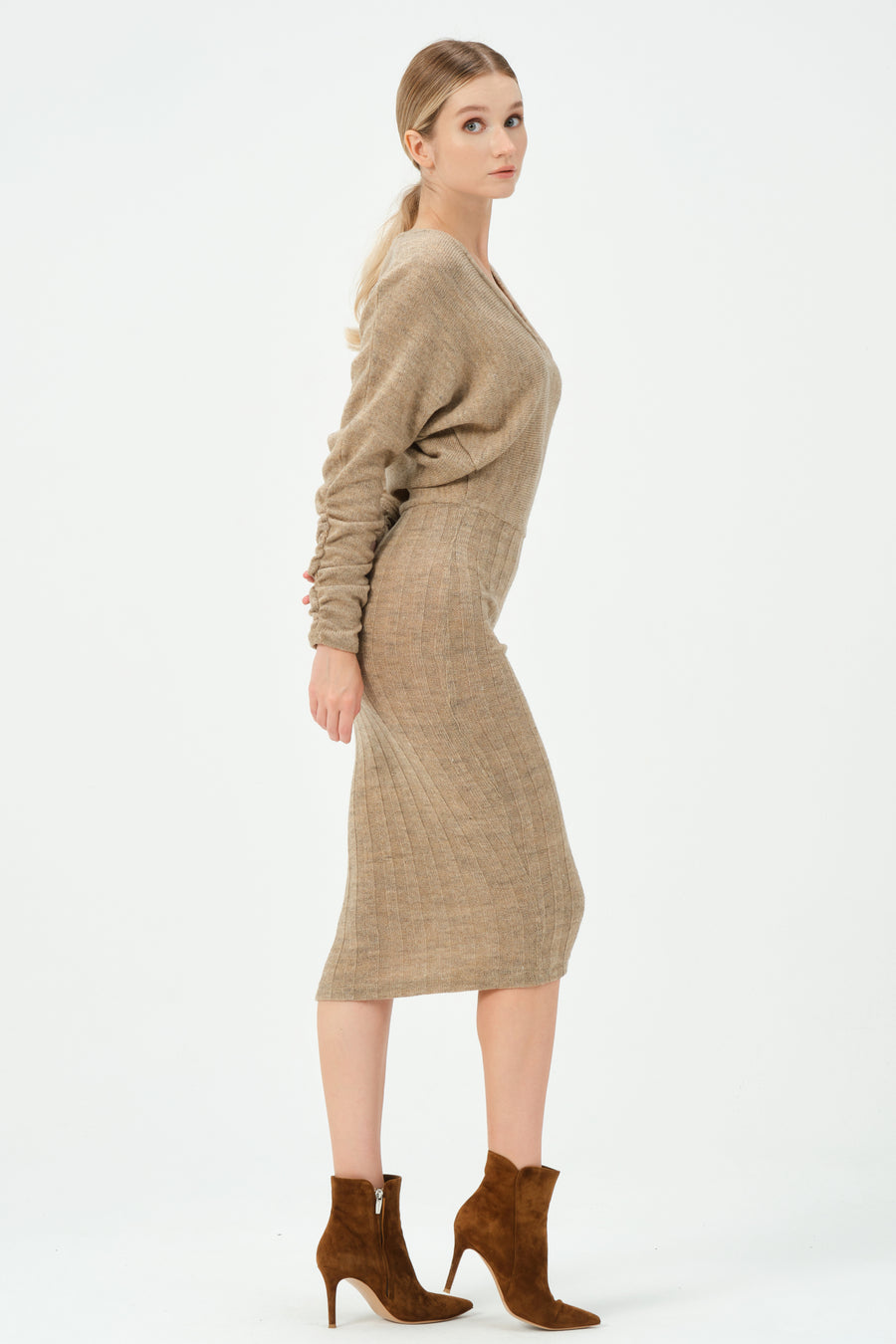 Lina Knitwear Dress Bej | Porterist