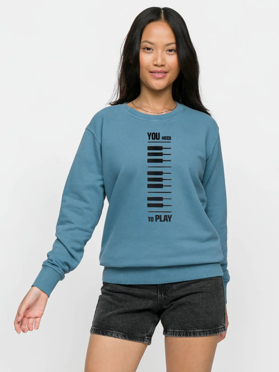 You Need To Play Woman Sweatshirt - Blue | Porterist