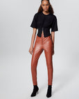 High Waist Tile Faux Leather Leggings | Porterist