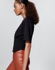 High Waist Tile Faux Leather Leggings | Porterist